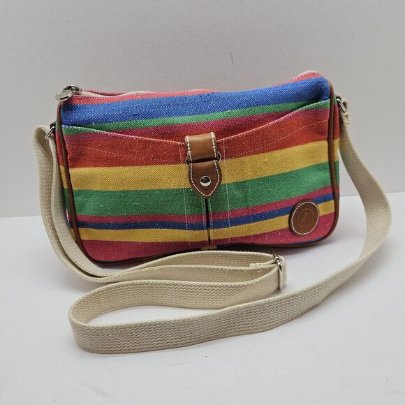 Liz Claiborne Handbags - VTG 80s Liz Claiborne Multicolor Striped Shoulder Crossbody Bag Purse